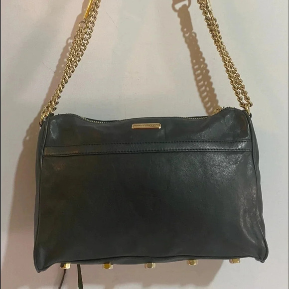 Rebecca Minkoff navy blue leather shoulder handbag - Picture 2 of 11